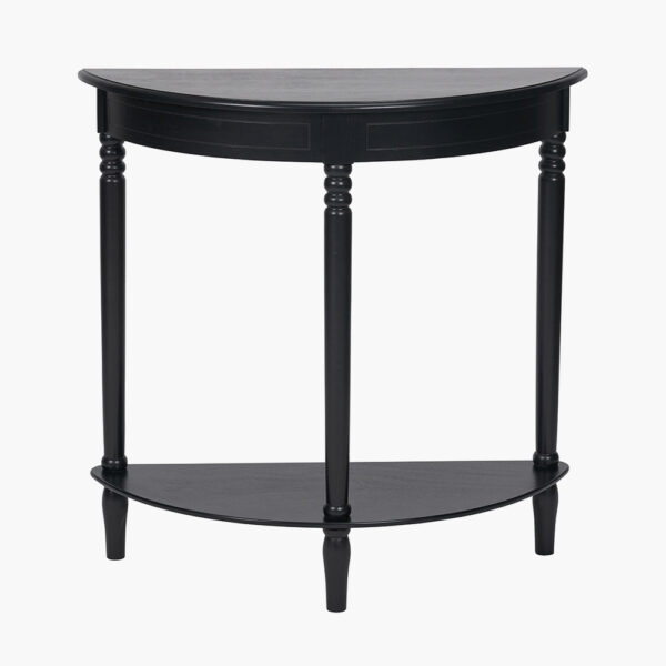 HERITAGE BLACK HALF MOON CONSOLE TABLE