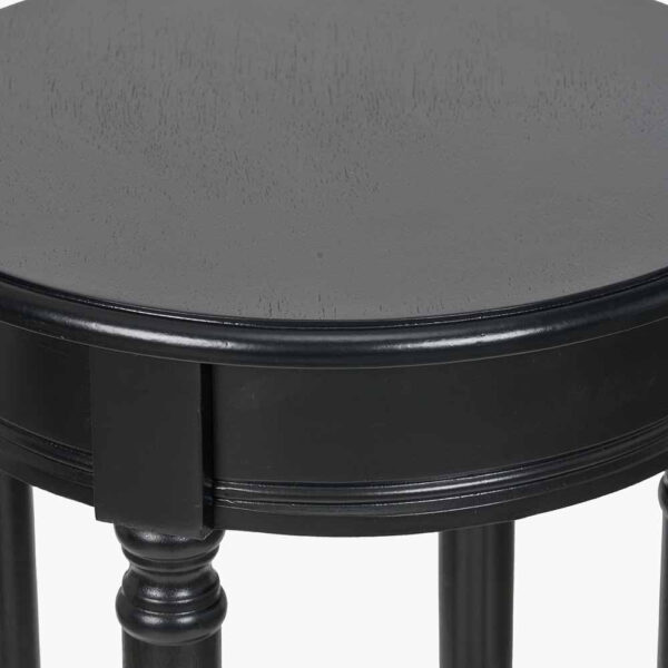 HERITAGE BLACK ROUND LAMP TABLE - Image 2