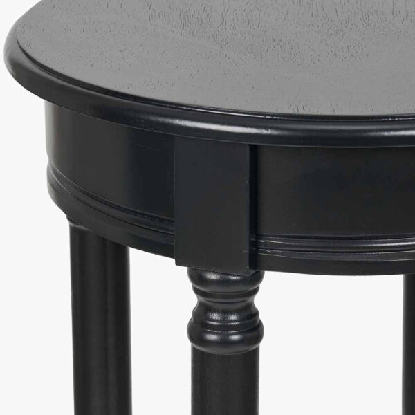 HERITAGE BLACK ROUND LAMP TABLE - Image 3