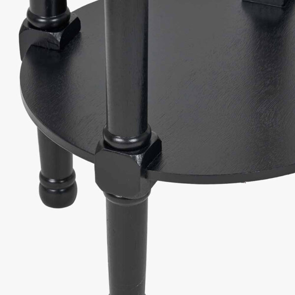 HERITAGE BLACK ROUND LAMP TABLE - Image 4