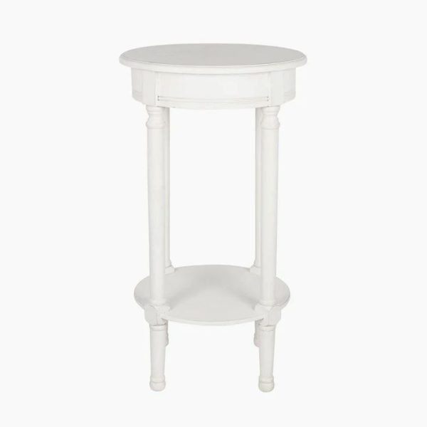 HERITAGE WHITE ROUND LAMP TABLE - Image 2