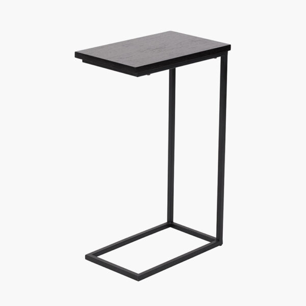 SOHO BLACK ASH VENEER & BLACK  SIDE TABLE - Image 2