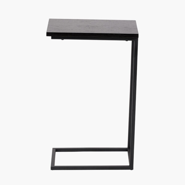 SOHO BLACK ASH VENEER & BLACK  SIDE TABLE - Image 3