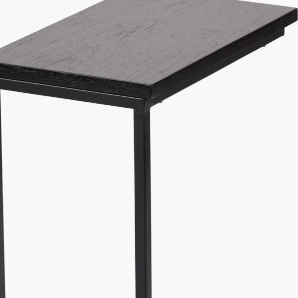 SOHO BLACK ASH VENEER & BLACK  SIDE TABLE - Image 4