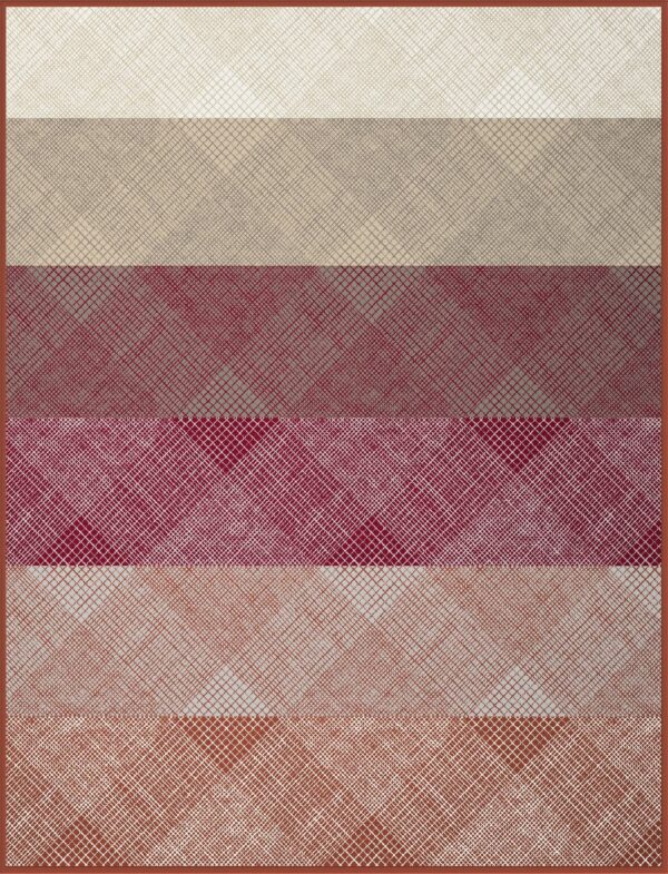 140x180 BURNT ORANGE CROSS HATCH C/RICH THROW - Image 2
