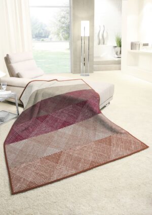 140x180 BURNT ORANGE CROSS HATCH C/RICH THROW