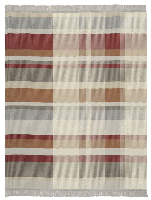 140x180 RED CHECK PANEL C/RICH THROW - Image 2