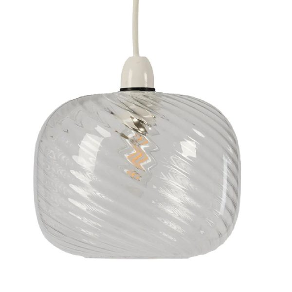 JESMOND CLEAR GLASS SWIRL NON ELEC PENDANT