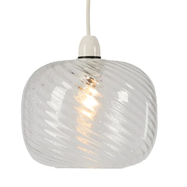 JESMOND CLEAR GLASS SWIRL NON ELEC PENDANT - Image 3