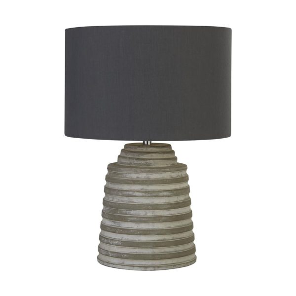 LIANA TABLE LAMP - GREY CEMENT w/ GREY FABRIC SHADE