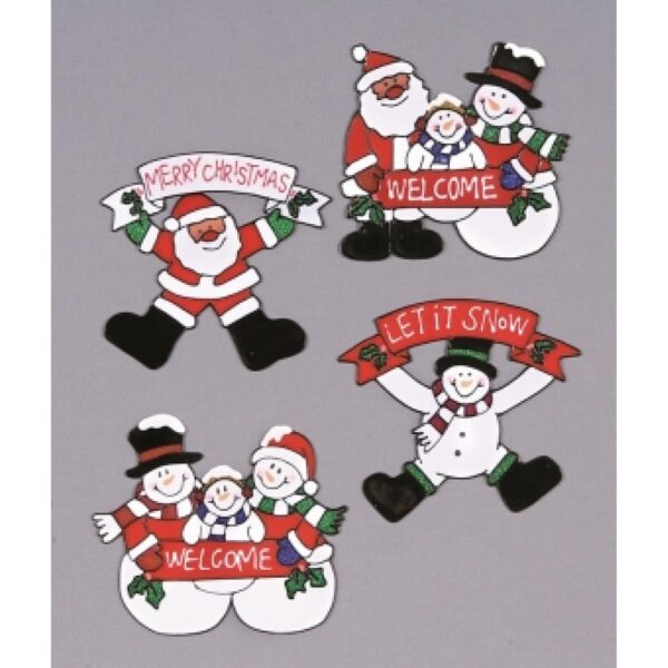 16cm SANTA/SNOWMAN WINDOW STICKER