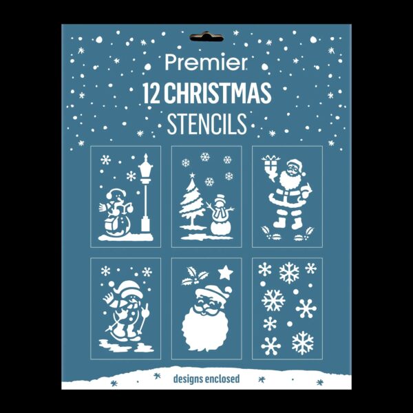 12pc XMAS STENCILS SHEETS