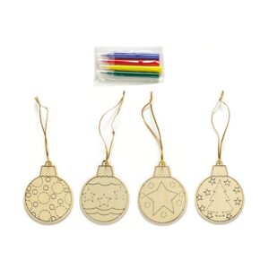 SET 4 COLOUR YOUR OWN BAUBLES