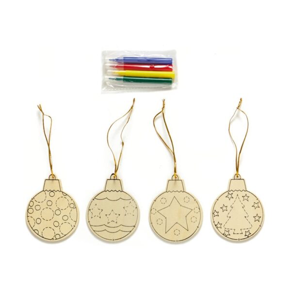 SET 4 COLOUR YOUR OWN BAUBLES