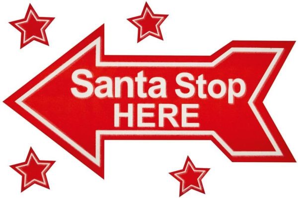 28X40CM SANTA STOP HERE WINDOW STICKER