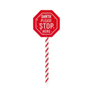 90cm WOOD SANTA STOP HERE SIGN
