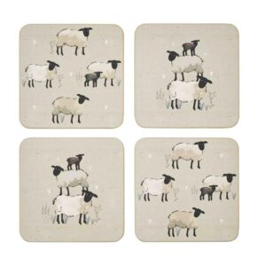 SET 4 HIGHLAND SHEEP COASTERS