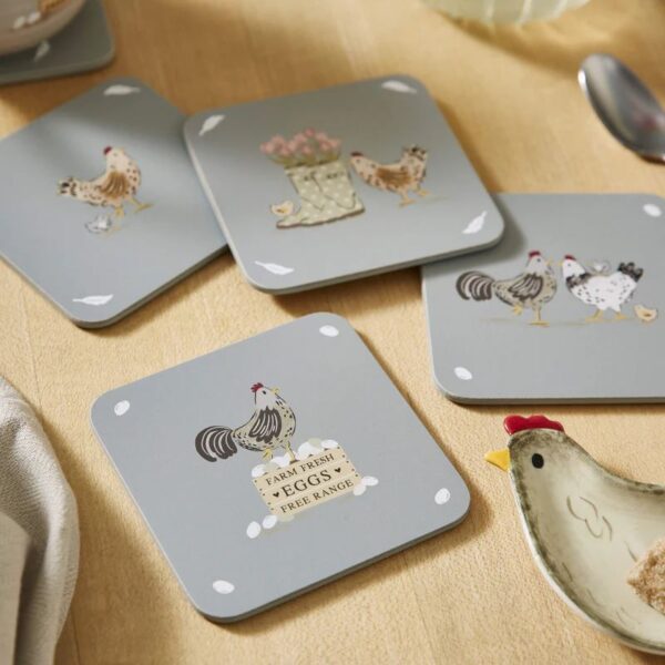 SET 4 HEN HOUSE LANE COASTERS - Image 3