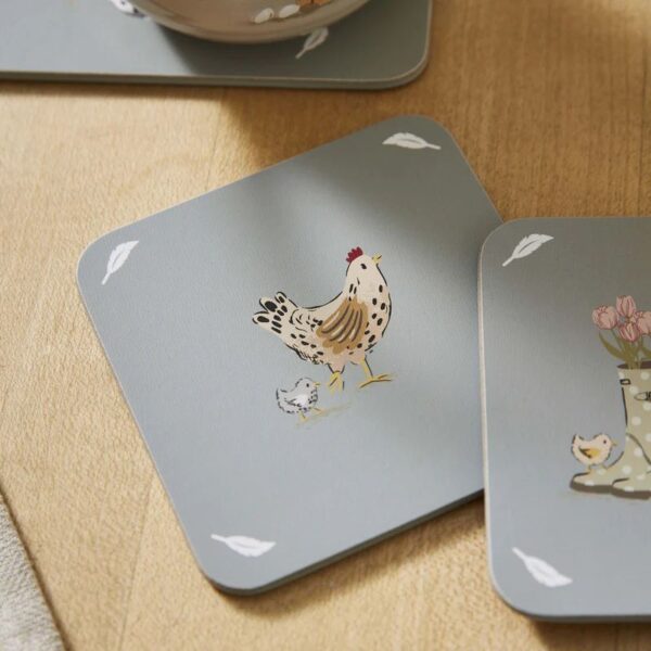 SET 4 HEN HOUSE LANE COASTERS - Image 4