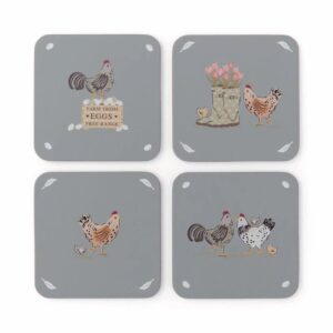 SET 4 HEN HOUSE LANE COASTERS
