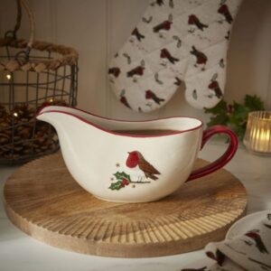 XMAS ROBIN RETREAT GRAVY BOAT