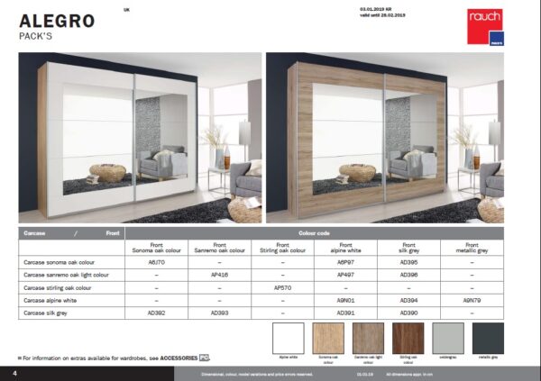 ALEGRO 226cm SANOMA OAK / ALPINE WHITE WARDROBE - Image 2
