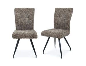 ARABELLA DINING CHAIR - SABLE / NAT FABRIC w/ BLK LEG
