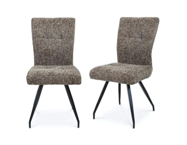 ARABELLA DINING CHAIR - SABLE / NAT FABRIC w/ BLK LEG