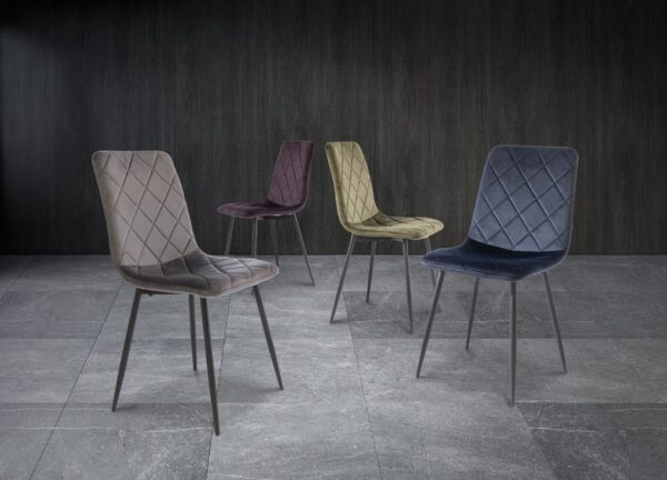 BELLA JUNIPER GREEN VELVET DINING CHAIR w/ BLACK LEGS - Image 3