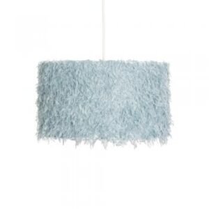 12in BLUE FAUX FEATHER DRUM SHADE