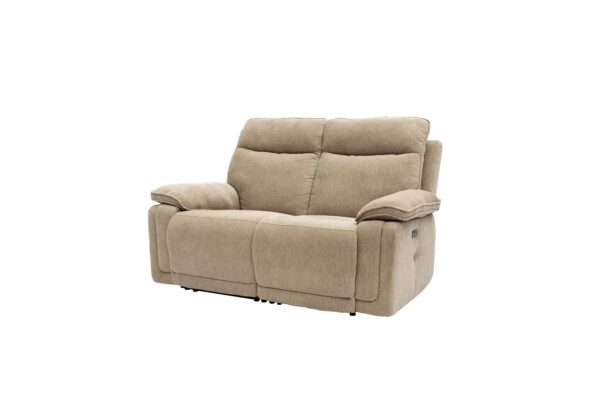CADENZA 2 SEATER E/RECLINING SOFA - CAMEL FABRIC - Image 3