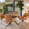 CARSON 1.2m ROUND OAK VENEER DINING TABLE - Image 2