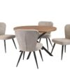 CARSON 1.2m ROUND OAK VENEER DINING TABLE - Image 4