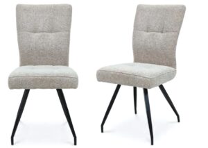 DAISY DINING CHAIR - NAT YARN FABRIC w/ BLK LEG