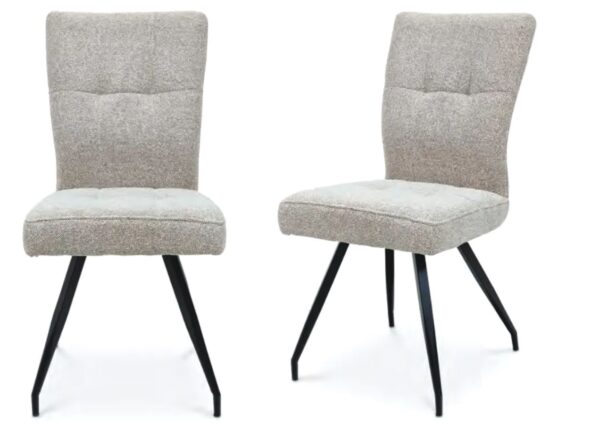 DAISY DINING CHAIR - NAT YARN FABRIC w/ BLK LEG