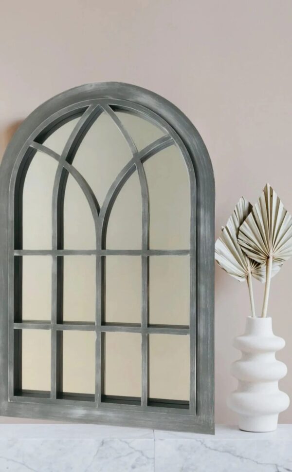 75.5x50.5cm GREY RUB WHITE OUTDOOR MIRROR - Image 2