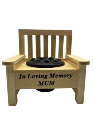 MUM WOOD BENCH w/ GRAVE POT