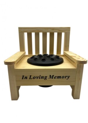 ILM WOOD BENCH w/ GRAVE POT
