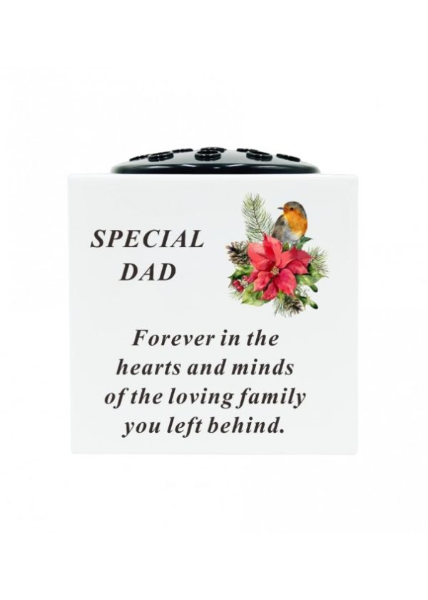 DAD - ROBIN PLASTIC WHITE ROSE BOWL