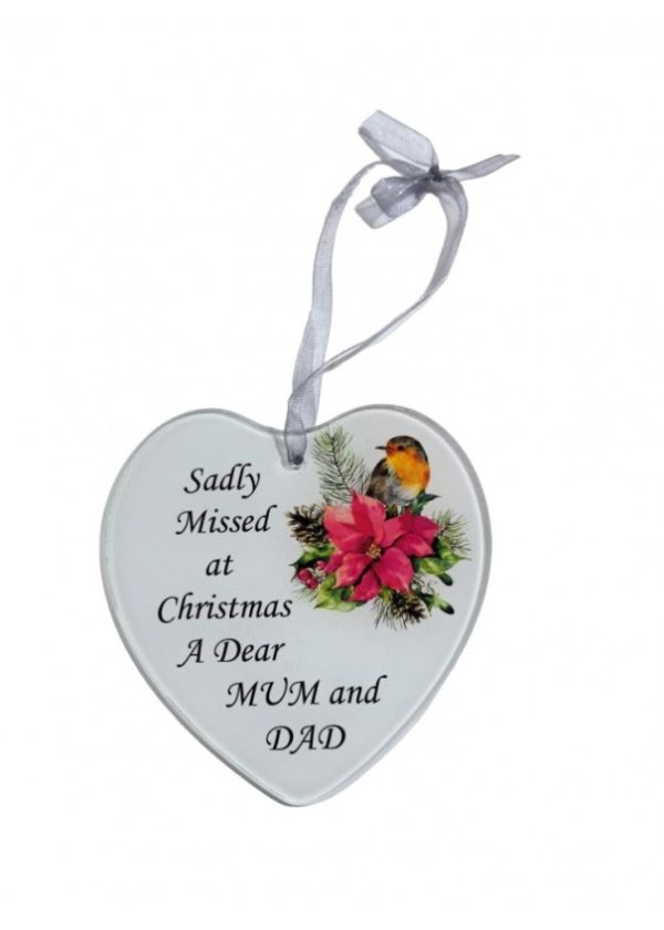 MUM & DAD - ROBIN POINSETTA TREE HANGER