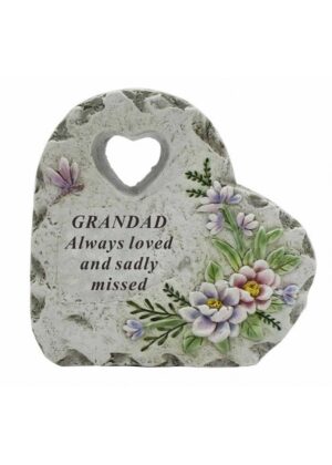 GRANDAD MEMORIAL HEART PLAQUE
