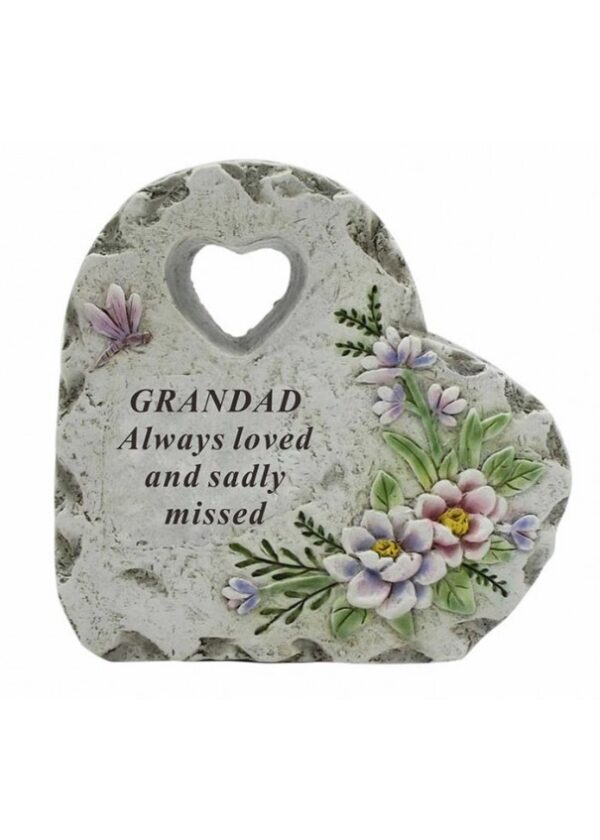 GRANDAD MEMORIAL HEART PLAQUE