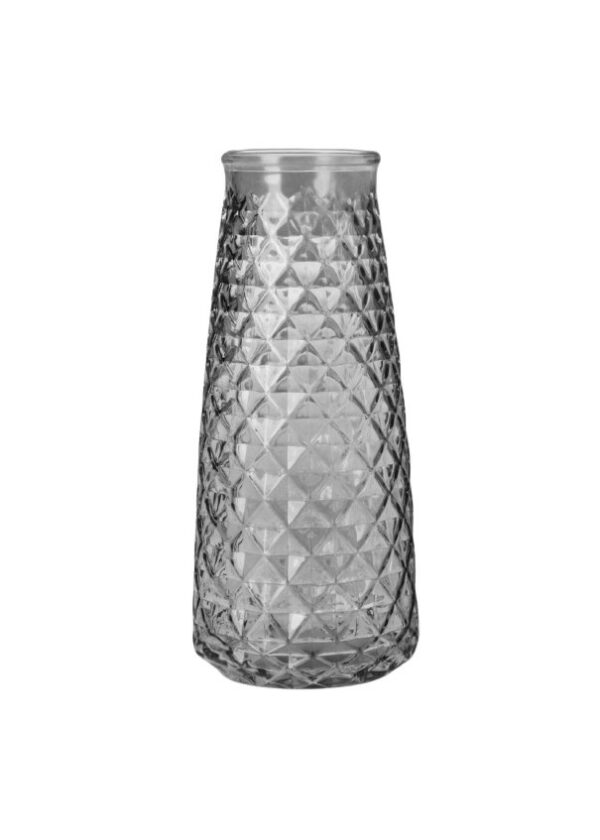 BLACK GLASS VASE 10x10x23cm