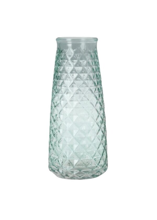 GREEN GLASS VASE 10x10x23cm