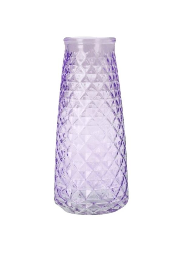 LILAC GLASS VASE 10x10x23cm