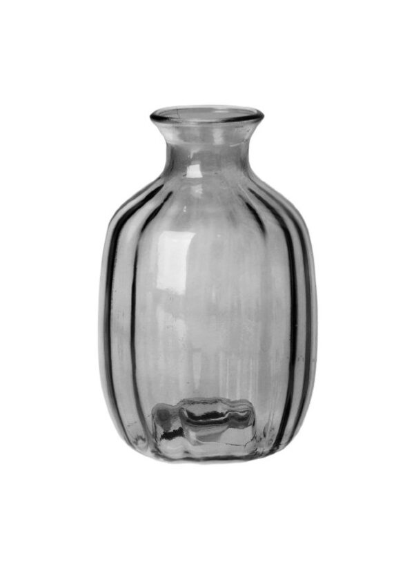 BLACK GLASS VASE 14x14x21cm
