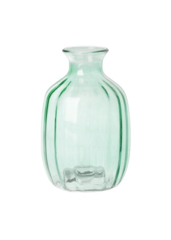 GREEN GLASS VASE 14x14x21cm