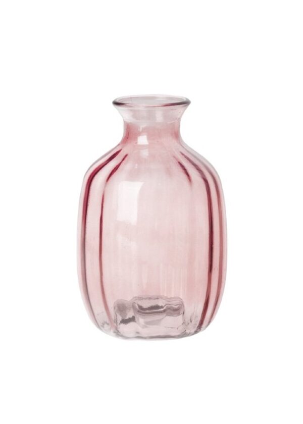 PINK GLASS VASE 14x14x21cm