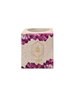 7x7.5cm CANDLEPOT W/AMETHYST