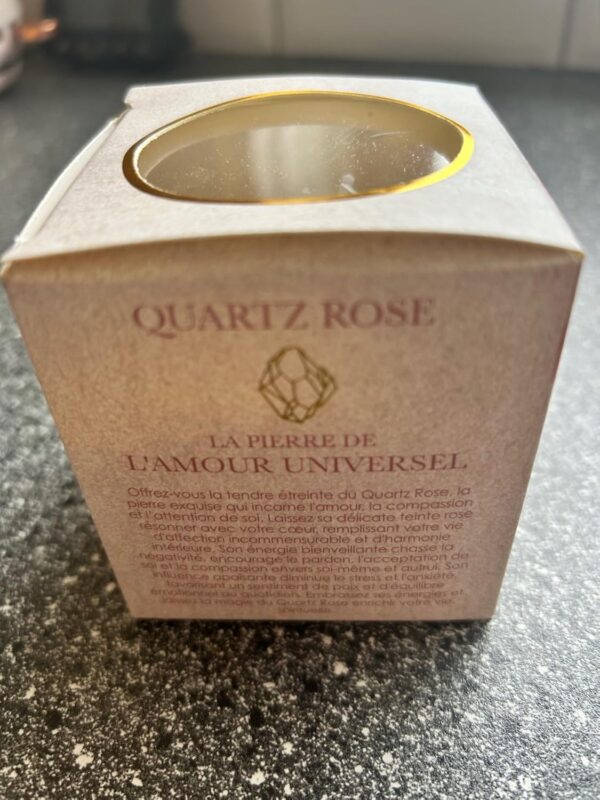 7x7.5cm CANDLEPOT W/ROSEQUARTZ - Image 2